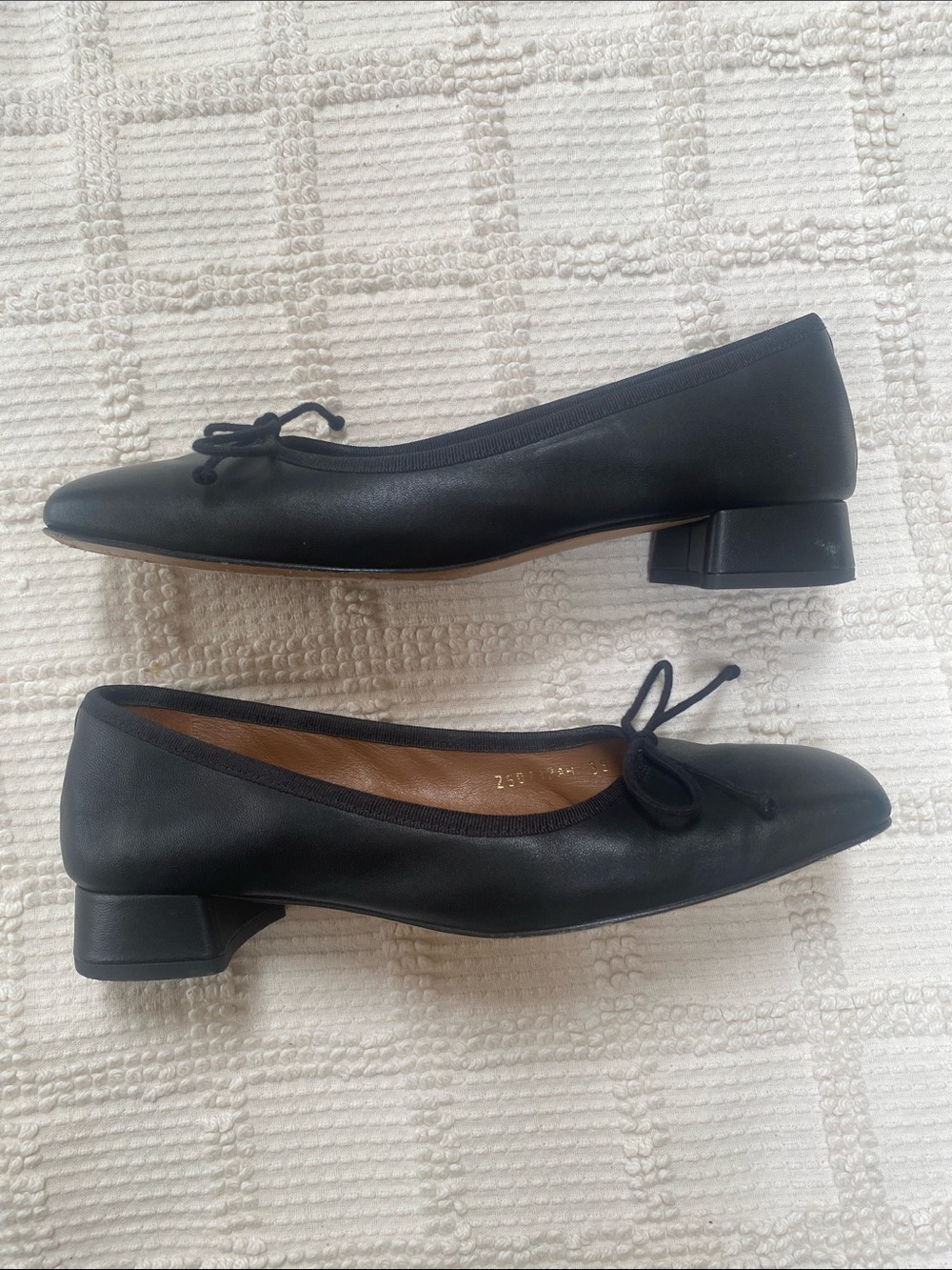 Margaux Ada square toe black leather nappa ballet heels size 39 - Picture 8 of 10
